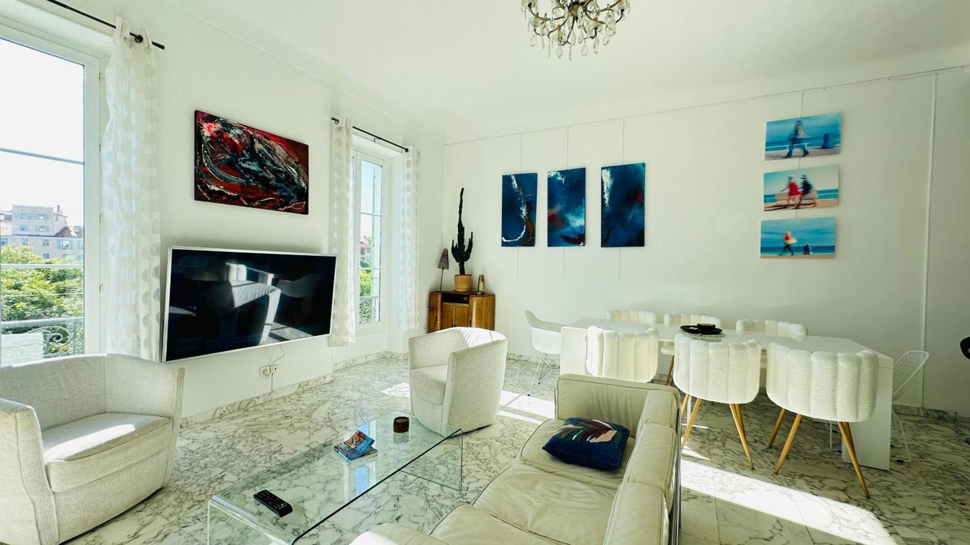 Spacious 3 Bedroom Flat Nice Center - Magnificent View-Parking Dış mekan fotoğraf